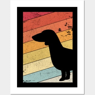 Dachshund Retro Vintage Sunset Posters and Art